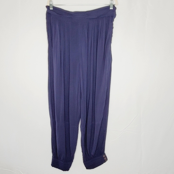 Hei Hei Anthropologie Side Button Pants Sz 14 Lightweight Baggy Joggers Slouchy - Picture 1 of 16